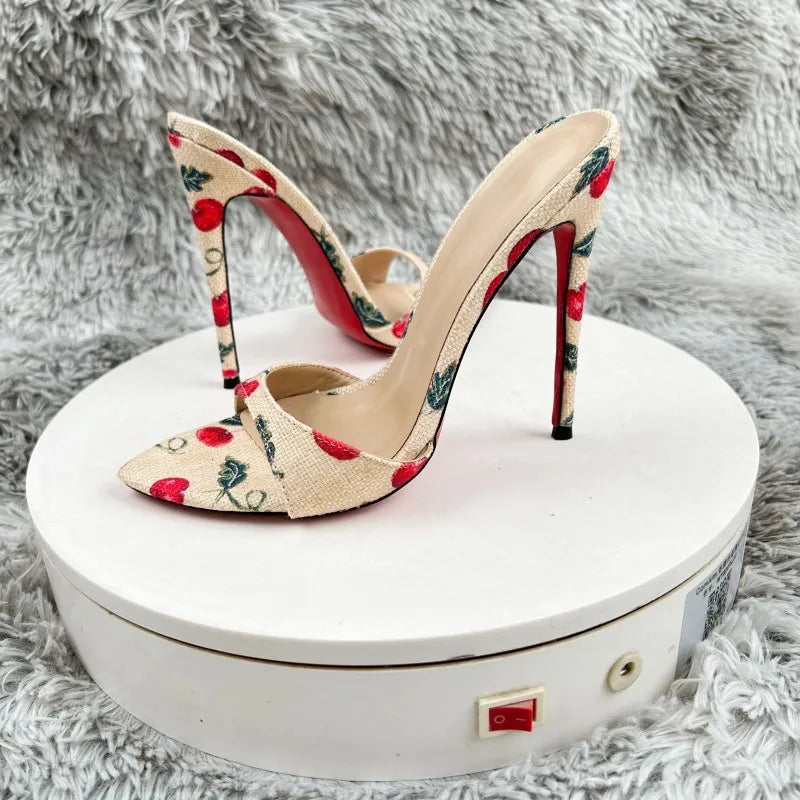 New High Heels for Women, Slim Heels, Pointed Sandals for Women, Sexy and Socialite Style for Wearing on the Outside
