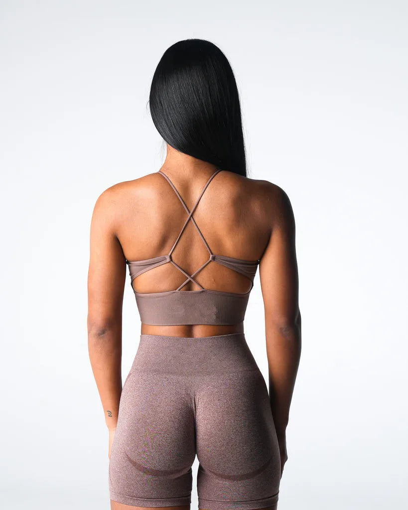 Embrace Seamless Sports Bra Women Backless Gym Bra Tops Padded Yoga Bras Push Up Running Sports Bras Workout Bralette Sportswear