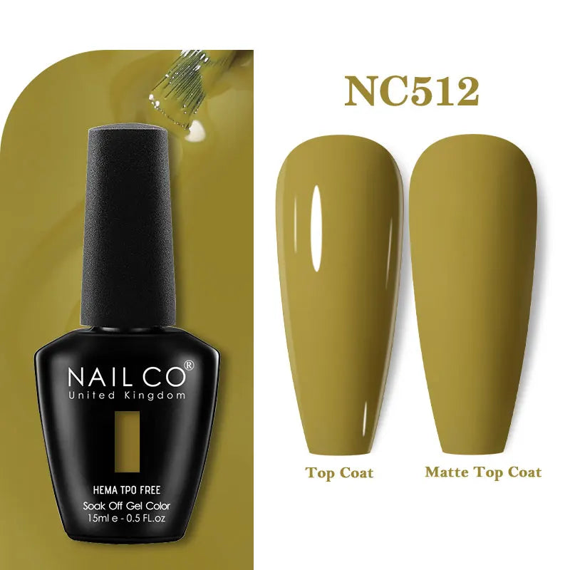 NAILCO 333 Colors Gel Nail Polish Semi Permanent Varnishes Nails Art Design Hybrid Soak Off Top Base Coat UV Gel Manicure 15ml