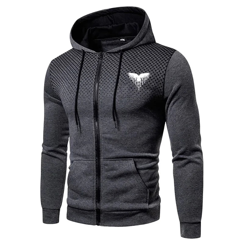 Men's Tracksuit Zipper Coat and Black Sweatpants Outdoor Casual Sporty Hoodie Jogging Suit Male Autumn Training Set Sweatshirts