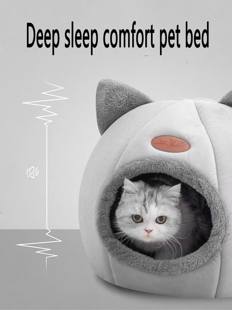Cozy Cave Nest Winter Cat Bed