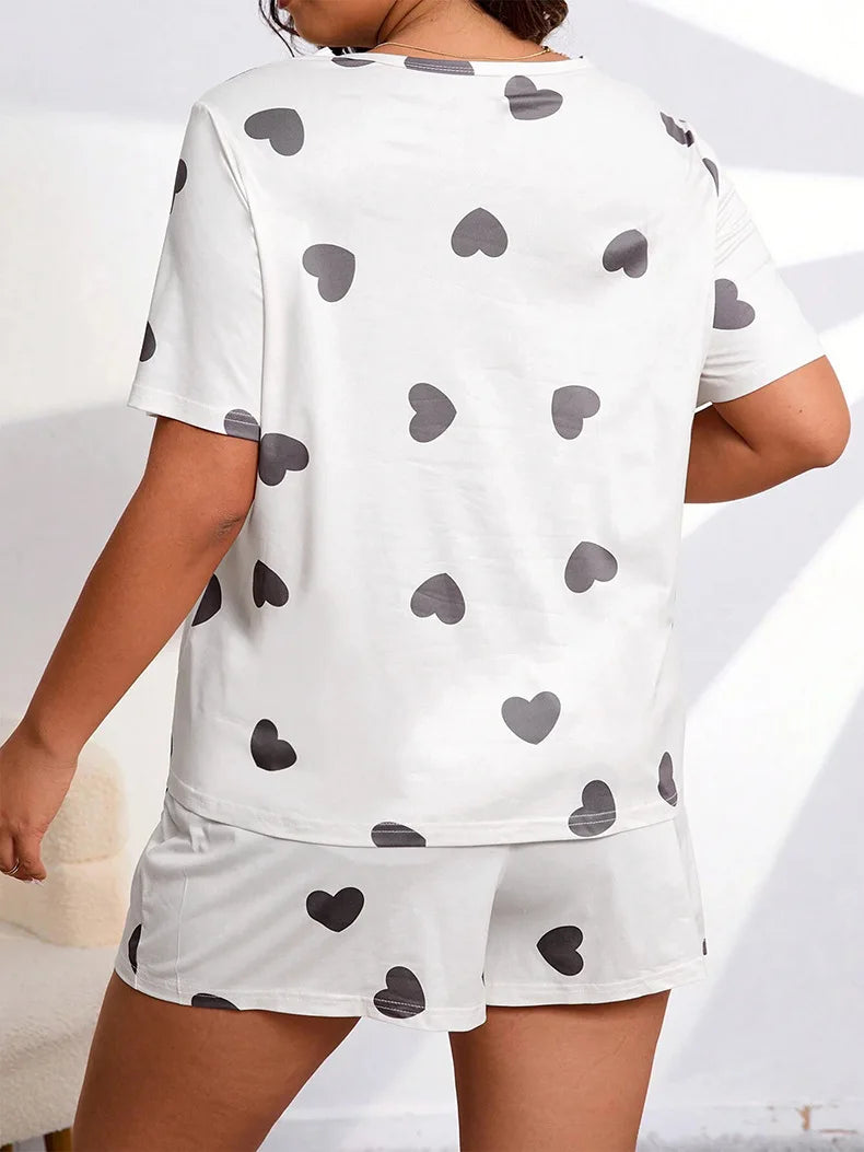 Plus Size Printed Pajama Set
