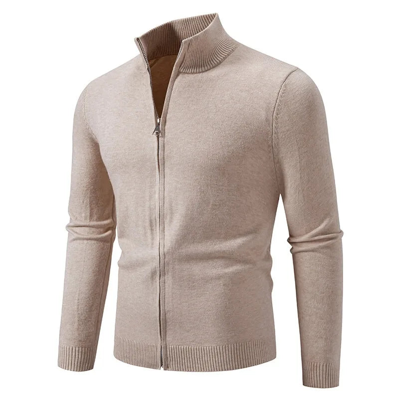 Slim Zip Knit Cardigan