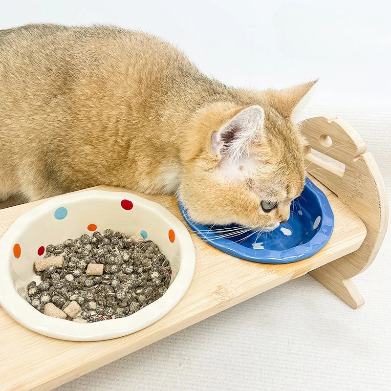 Pet Bowl Cute Ins Storm Dot Ceramic Bowl Dessert Breakfast Bowl Home Cat Dog Bowl Feeding Basin  Cat Caramics Supplies