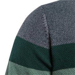 Spliced Cotton Knit Pullover