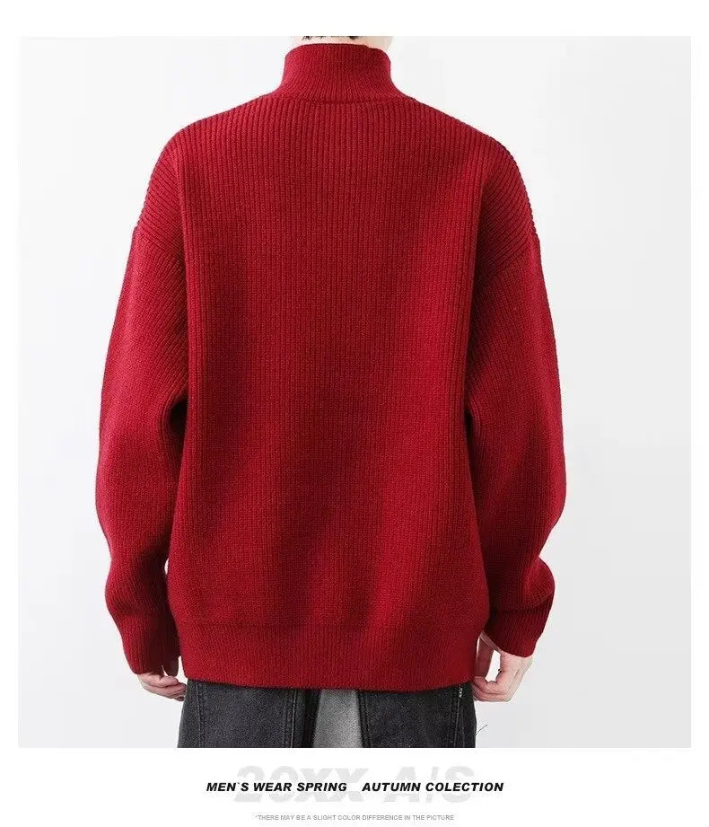 Sweater Men's Winter Turtleneck Base Layer Warm Thickened Wool Pullovers
