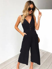 Urban V-Neck Streetwear Jumpsuit