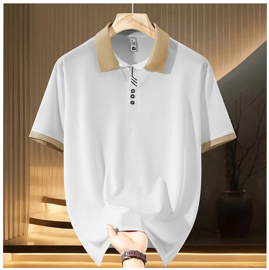 Plus Size Contrast Summer Polo