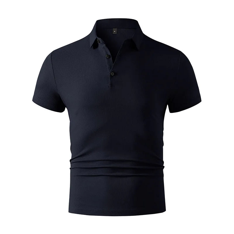 2026 New Men's Casual and Fashionable Simple Collared Short Sleeved Polo Shirt Summer Comfortable Breathable and Versatile Top