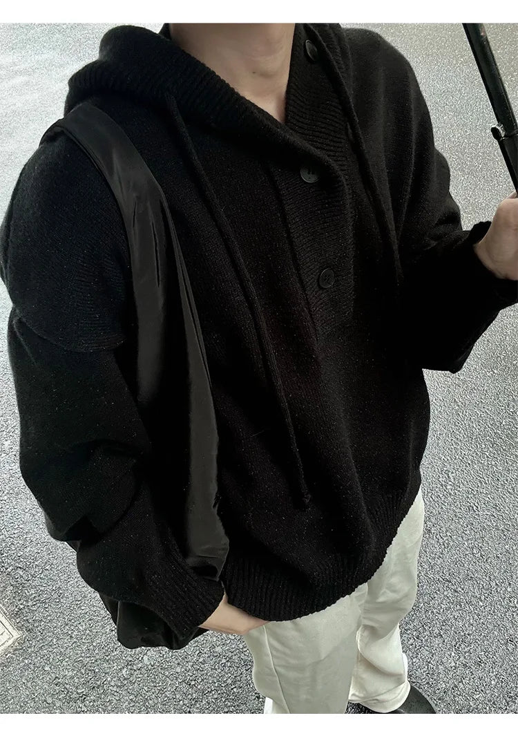 New Autumn Winter Sweaters for Men Loose Trendy Brand Hooded Pullover Sweaters