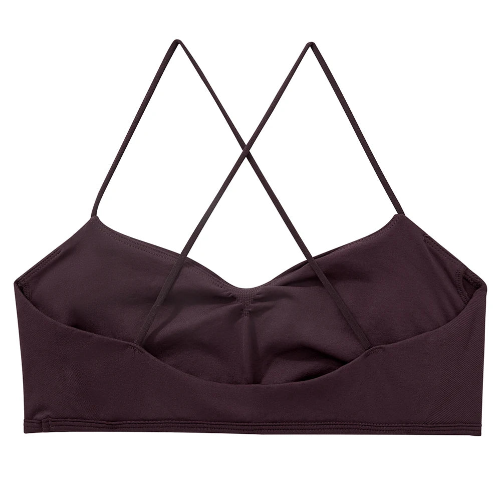 Sports Bras for Women Strappy Bras Open Back Shockproof Quick-Drying Yoga Bra Padded Gym Crop Tops Workout Fitness Bra Women