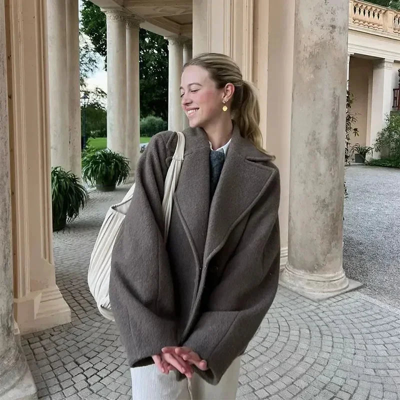 Double Breasted Wool Blazer Coat