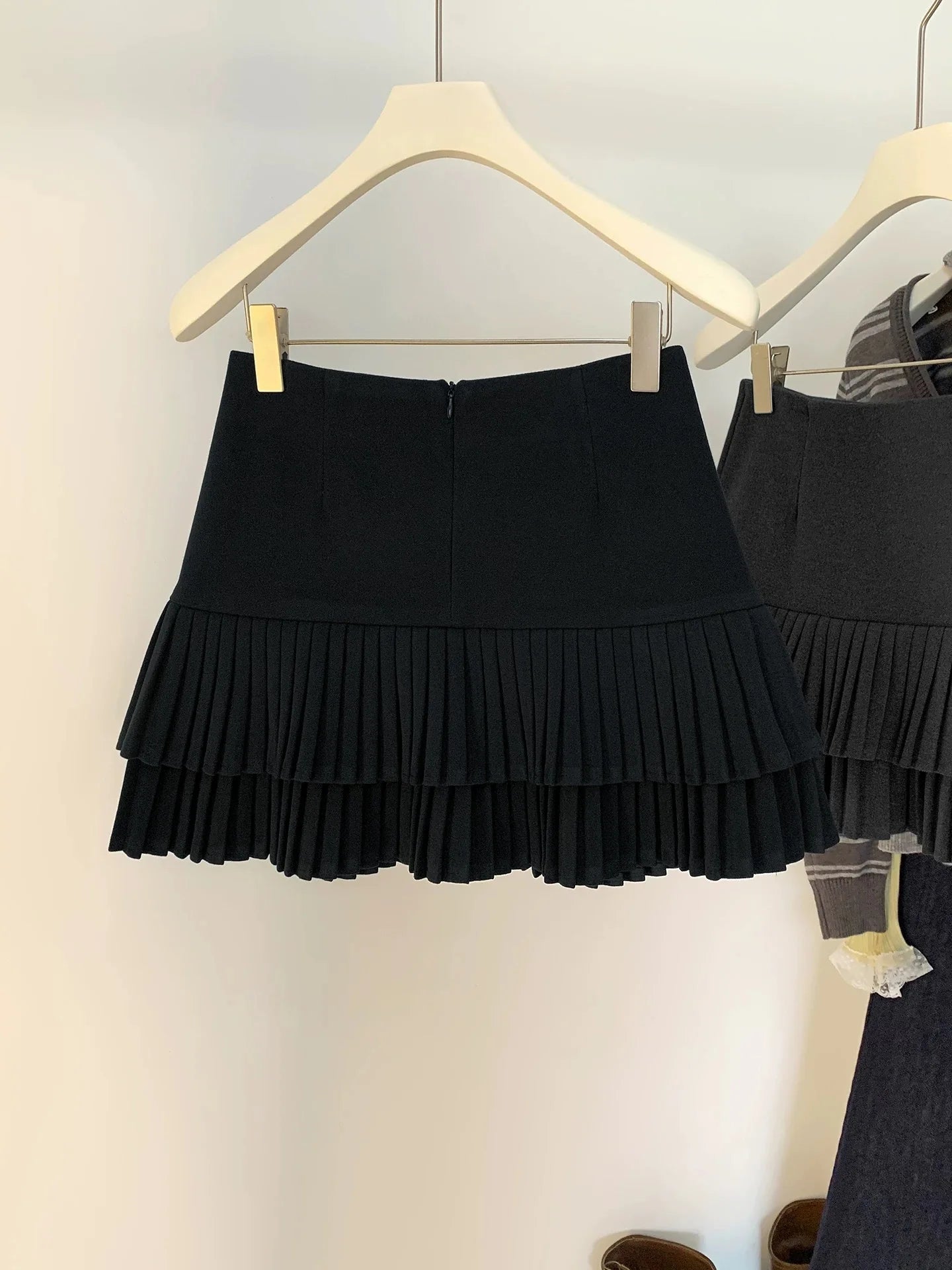 Vintage High Waist Pleated Mini