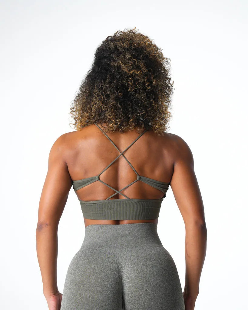 Embrace Seamless Sports Bra Women Backless Gym Bra Tops Padded Yoga Bras Push Up Running Sports Bras Workout Bralette Sportswear
