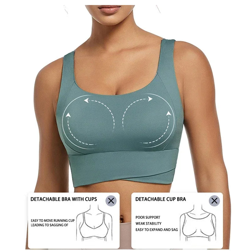 High Impact Sports Bras For Women High Support Padded Sports Bra Workout Fitness Crop Top For Women Racerback Bra For Yoga