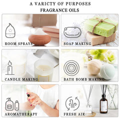 PHATOIL 30ml Aromatherapy Essential Oil Lavender Eucalyptus Vanilla Sweet Orange Aroma Oils For Diffuser Candle Making DIY Soap