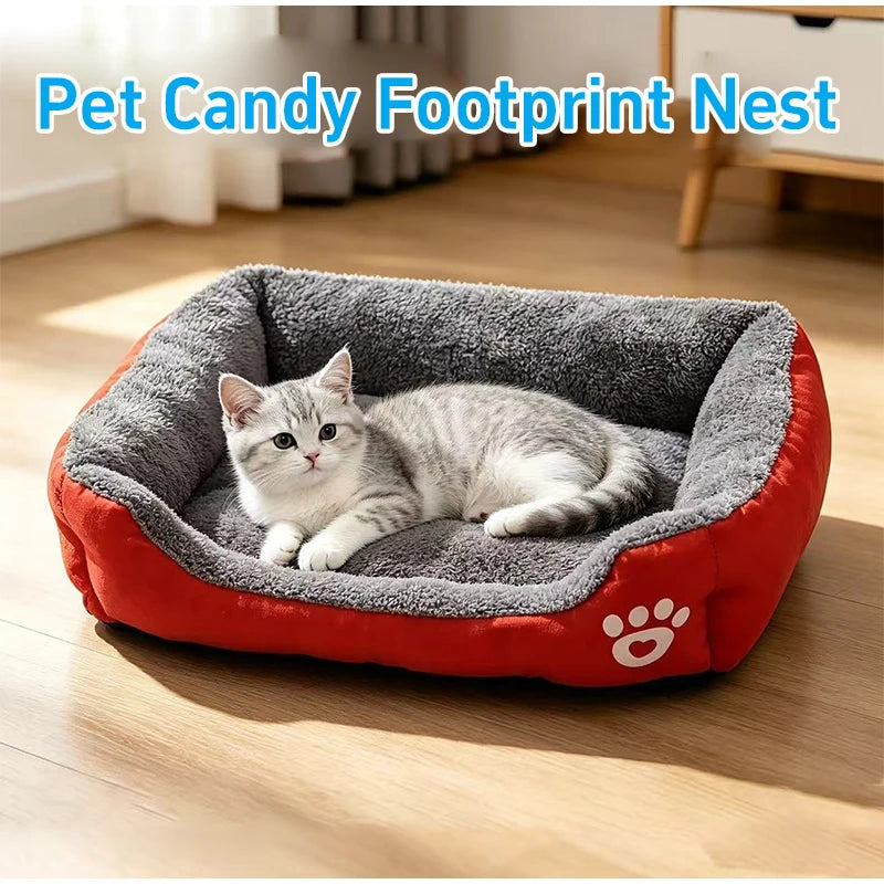Pet Large Dog Bed Warm House Sleeping Bed Long Hair Plush Cat Dog Mat Warm Cushion Washable Soft Kennel Bed for Indoor Pets
