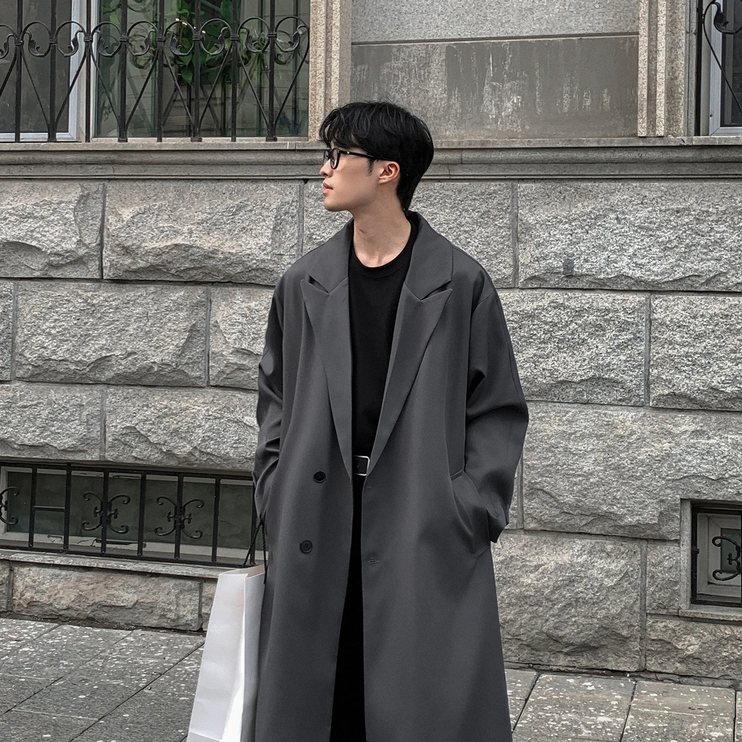 Korean Inspired Long Windbreaker