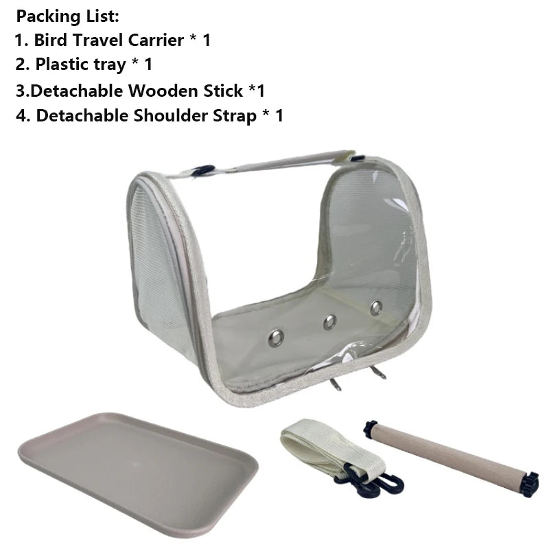 Portable Bird Travel Bag With Stand & Removable Straps Breathable Design Suitable for Small Pets and Birds Parrots Hamsters
