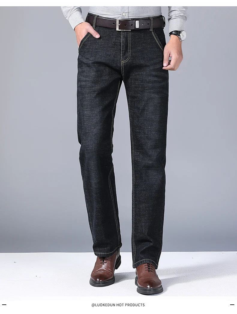2025 Men's Jeans Casual Stretch Classic Blue Black Denim Pants Men's Texture Jeans Versatile Item Interprets Denim Fashion offic