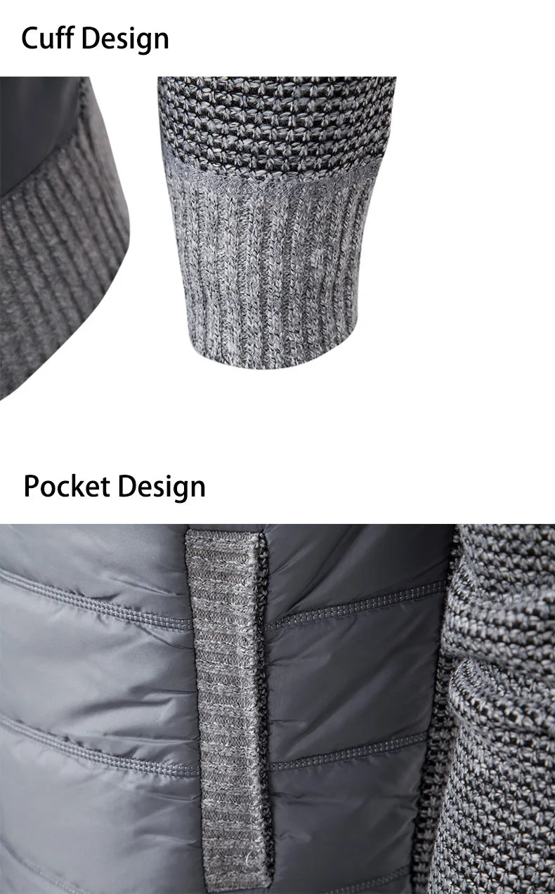 Autumn Winter Sweaters for Men Casual Knitted Sweaters Large Size Solid Color Plus Velvet Cardigan Knitted Sweater Cotton Coat