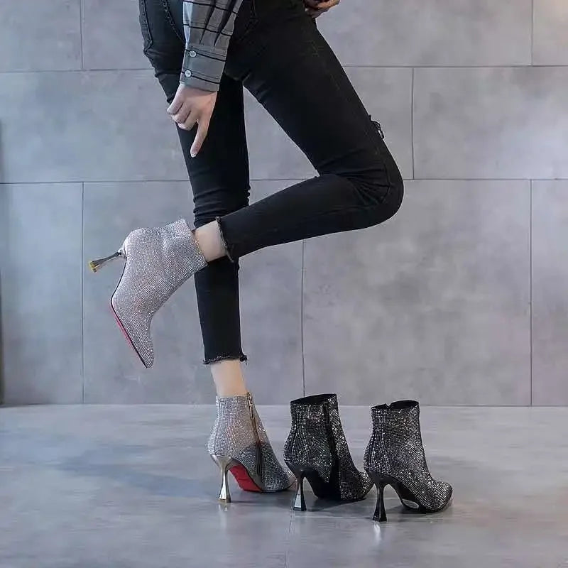 Very High Heels Heeled Female Short Shoes New In Booties Autumn Quality Chic and Elegant Large Size Warm Y2k Women's Ankle Boots