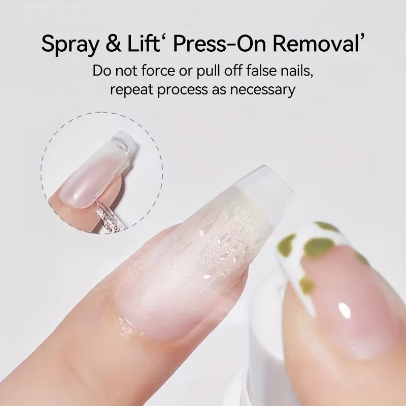 60ml Nail Polish Remover Spray, Gentle Nail Polish Remover for Acrylic and False Nails, 15-Quick Removal, Safe on Natural Nails