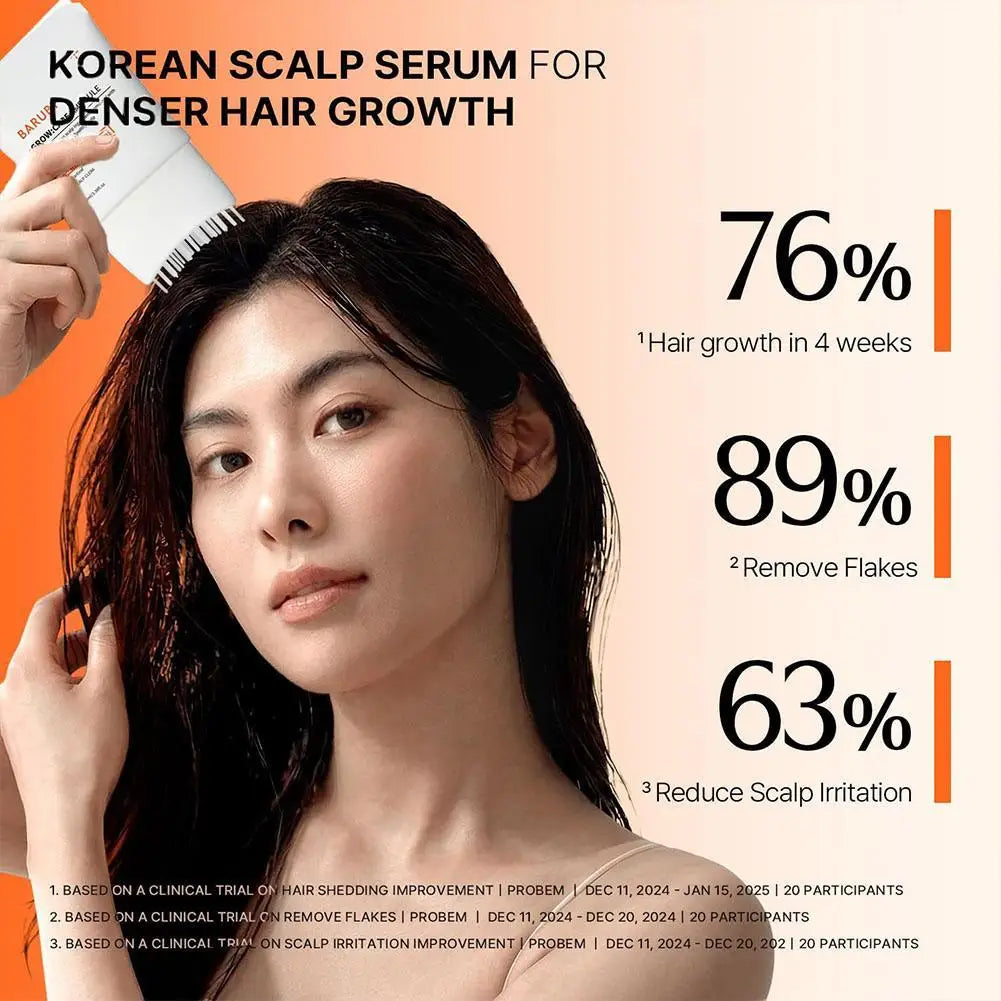 Hair Growth Serum with Built-in Brush Scalp Massager Nourishing Repair Essence for Damaged Hair Roots,Thickening Strengthening