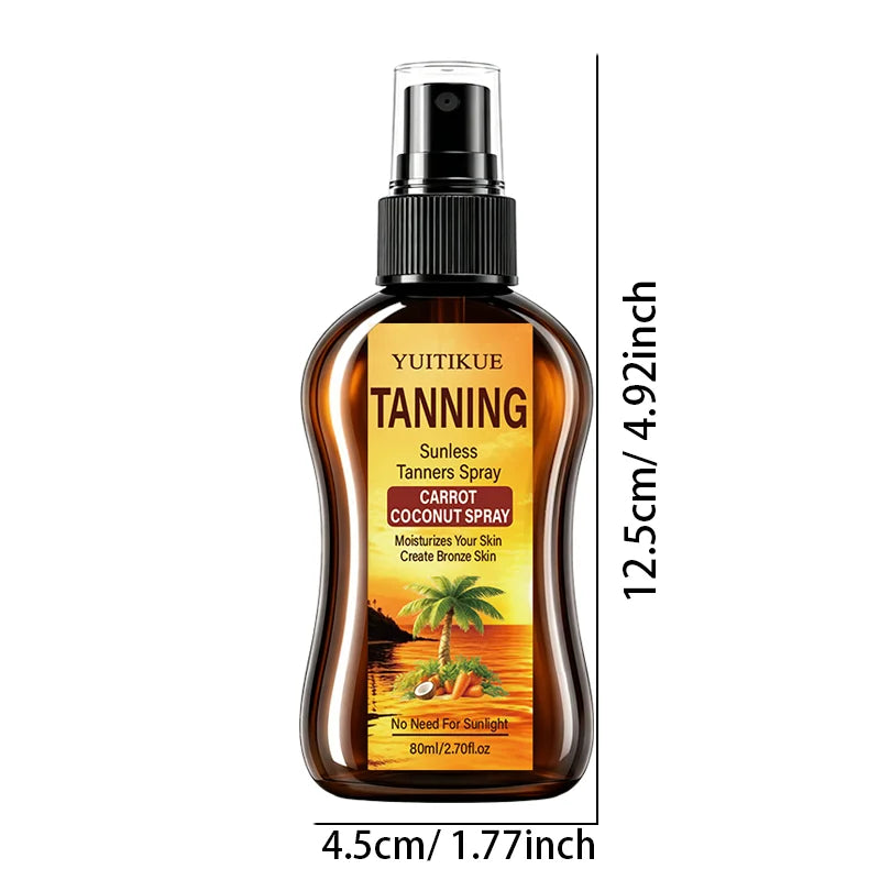 Portable Hydrating Self Tanning Mist Lightweight Fast Absorb Body Spray Create Soft Bronze Complexion For All Skin Tones
