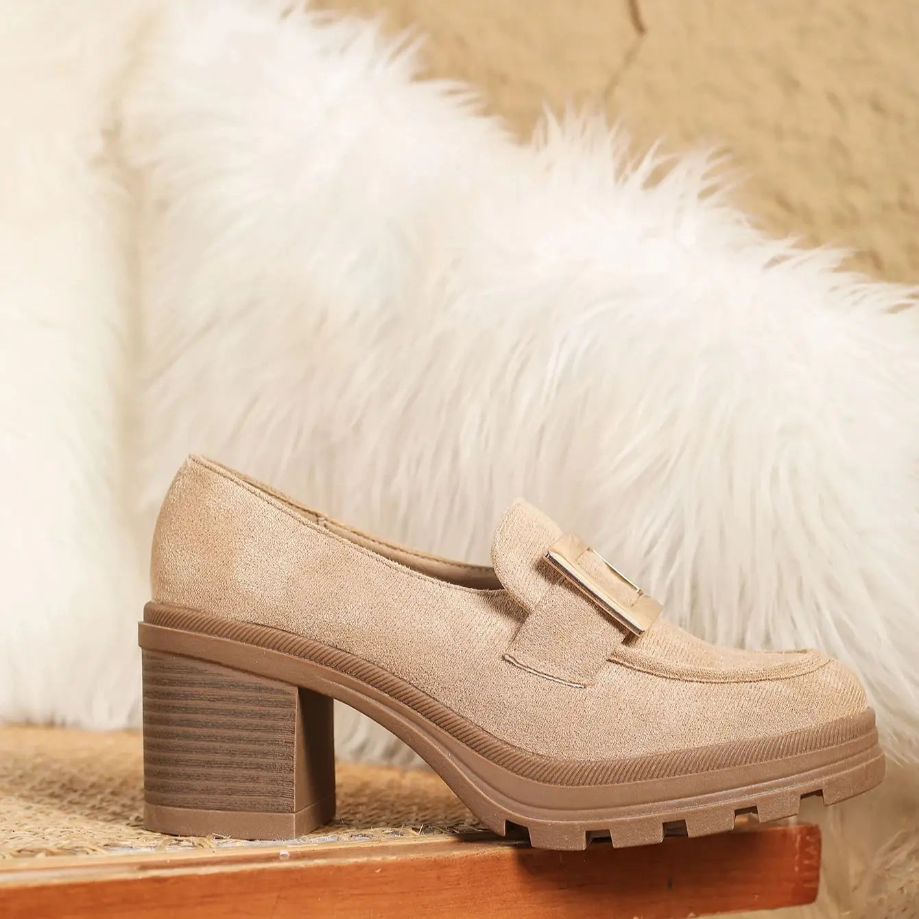 Women Retro Thick Sole Mary Jane Pumps