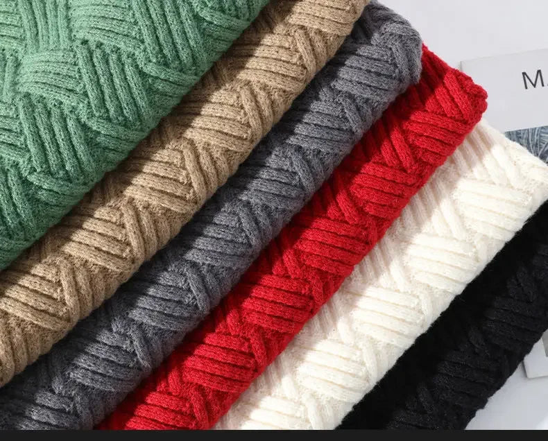 New Winter Men Fleece Warm Turtlenecks Sweaters Man Loose Casual Knitted Pullovers High Quality Male Pullovers Thicker Clothing