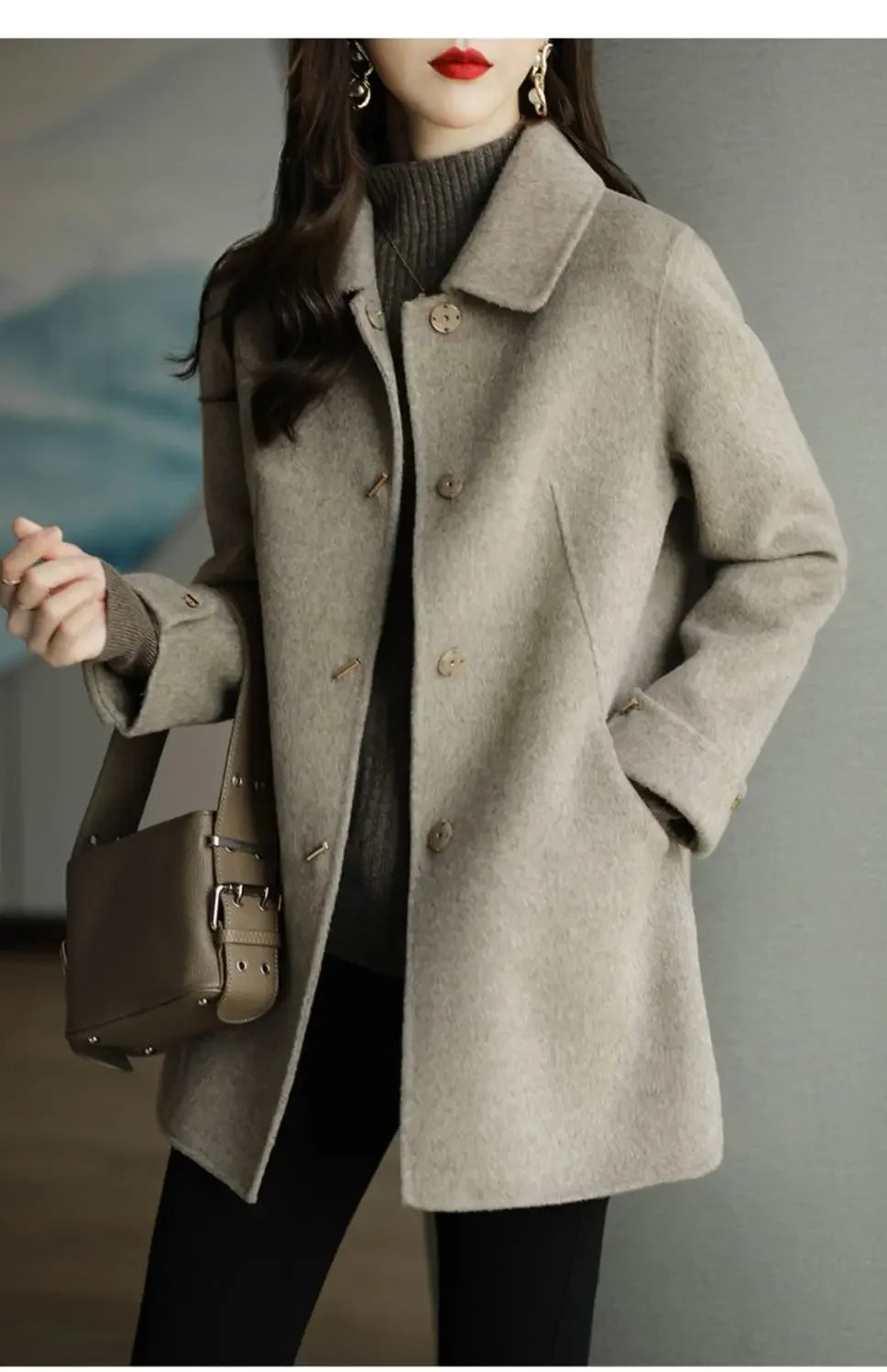 Minimalist French Wool Blend Coat