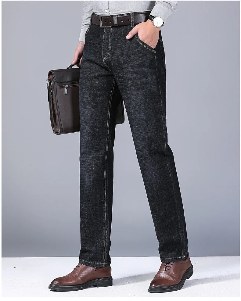 2025 Men's Jeans Casual Stretch Classic Blue Black Denim Pants Men's Texture Jeans Versatile Item Interprets Denim Fashion offic