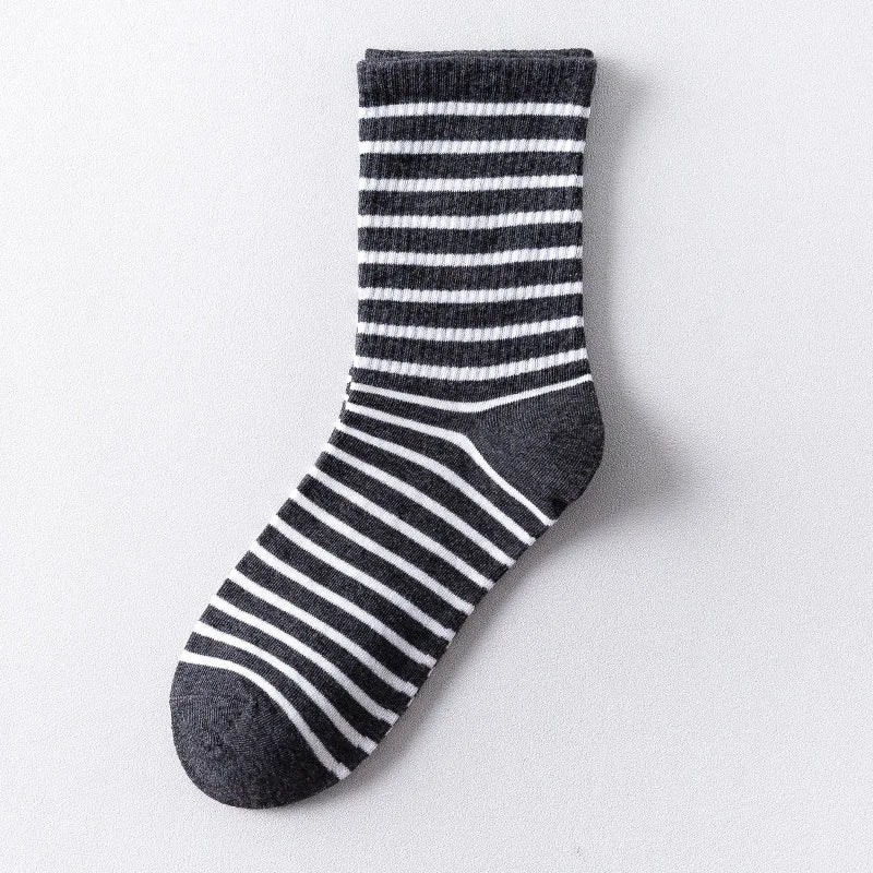 Colorful Grid Stripe Crew Socks