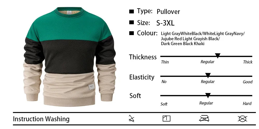 Thick Patchwork Knit Pullover