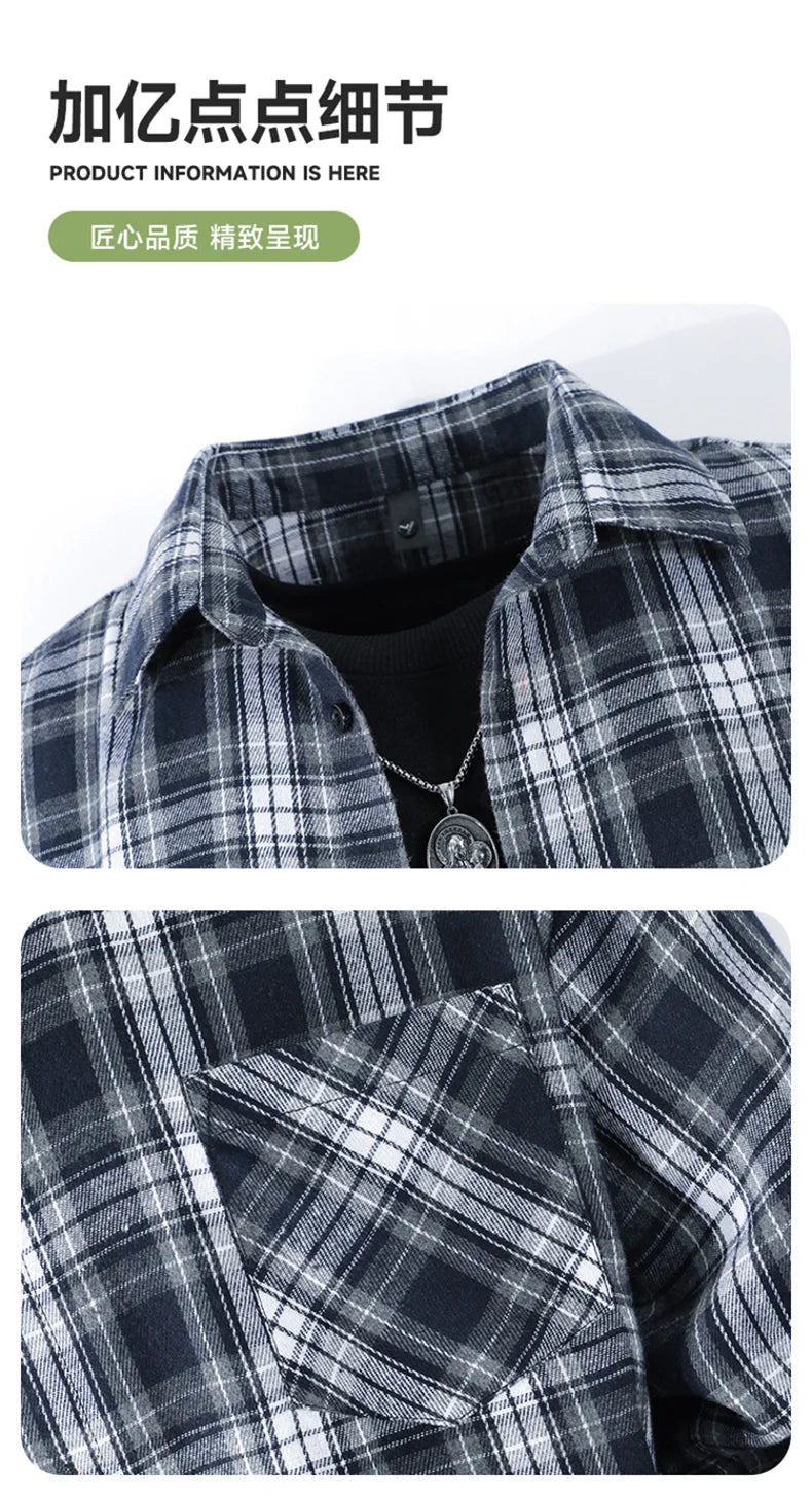 Plaid Flannel Casual Long Shirt