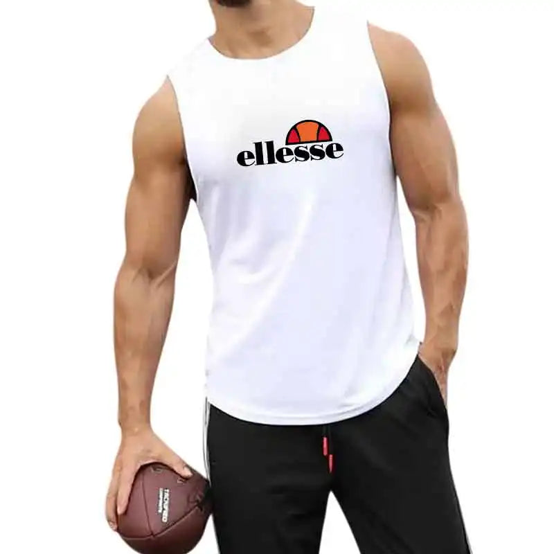Gym Tank Top Running Sleeveless Shirt Fitness Workout Vest Men Basketball Jersey Training Bodybuilding Workout Stringer Singlets