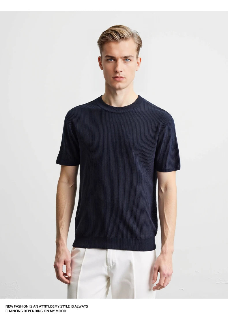Knitted Smart Casual Tee Men