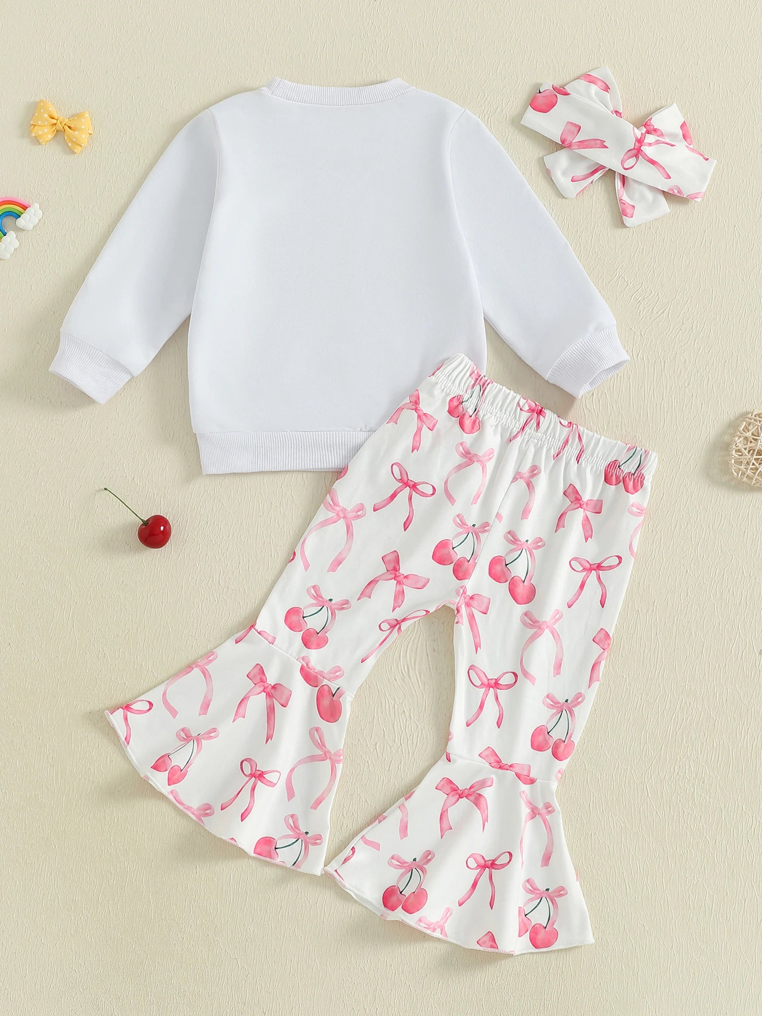 Cherry Bow Toddler Outfit Set