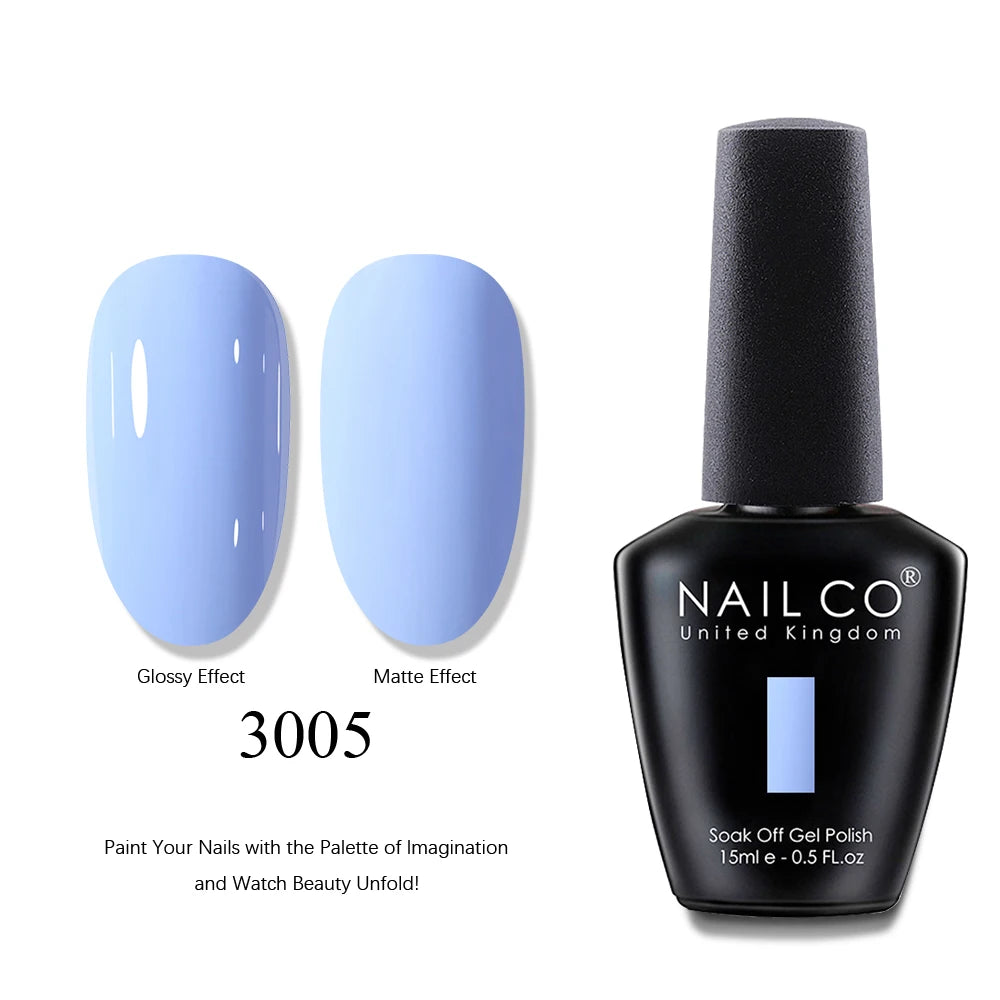 NAILCO 2025 Hot 15ML Gel Nail Polish Nails Semi-permanent UV Varnish High Quality Glass Bottle Nail Art Polish For Manicure