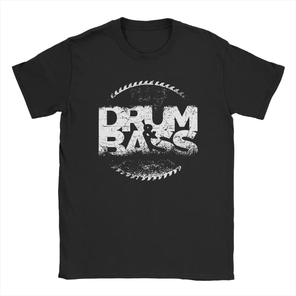 Drum And Bass T-Shirts for Men  Funny Pure Cotton Tee Shirt Round Neck Short Sleeve T Shirt Plus Size Tops