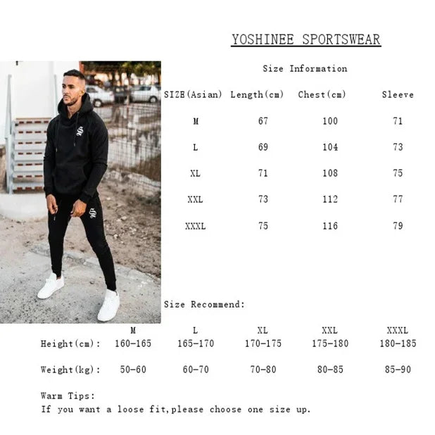 Hoodie Men Spring and Autumn Coat Pullover Slim Fit for Men Workout Jogger Casual Fashion Clothing