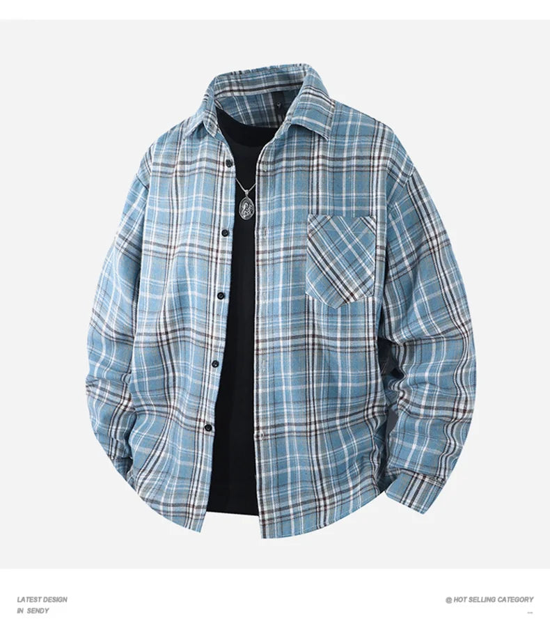 Plaid Flannel Casual Long Shirt