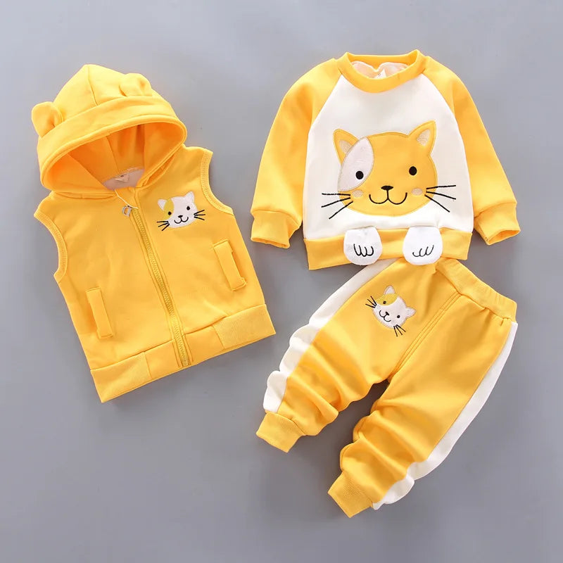 Fleece Hooded Baby Outfit Set