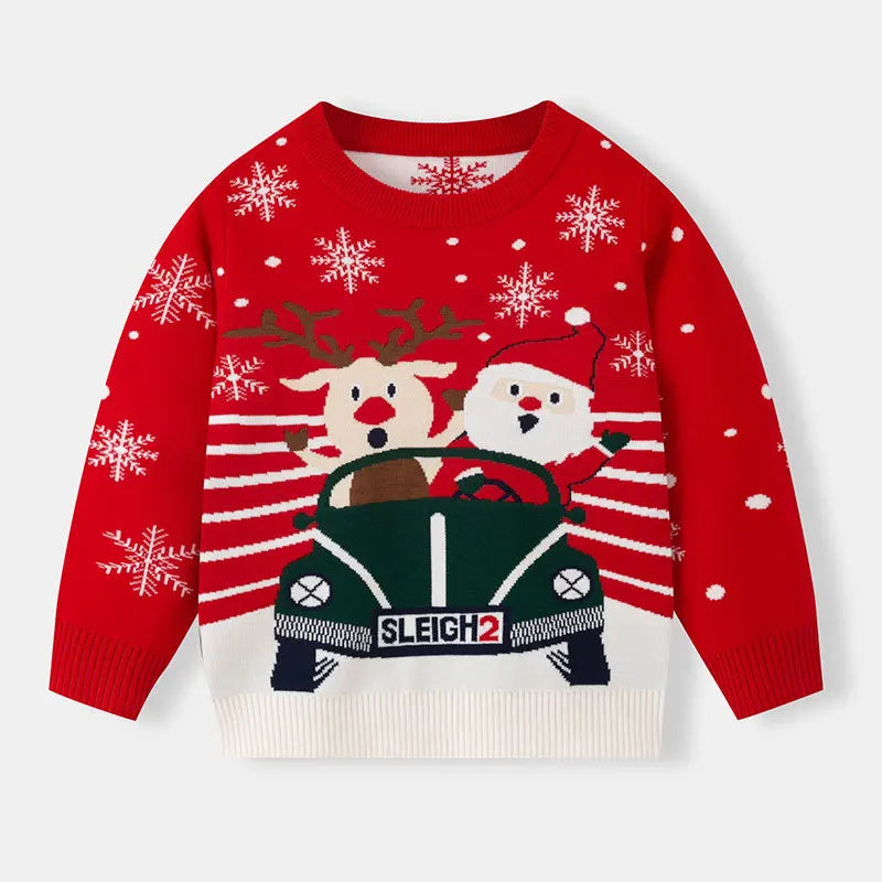 Winter Cartoon Knit Kids Pullover Sweater