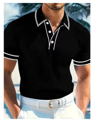 Men's Summer New Short-sleeved Lapel Casual Business Dress POLO Breathable Beach Sports Top