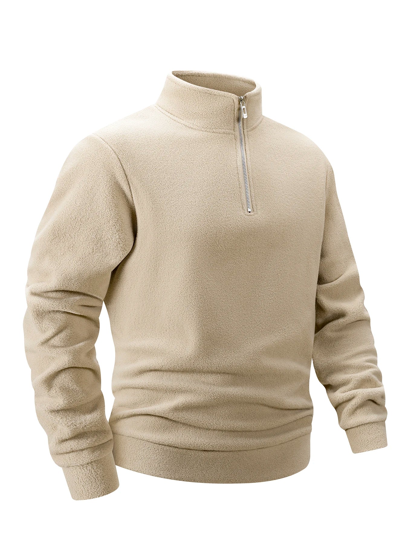 Modern Stand Collar Zip Pullover