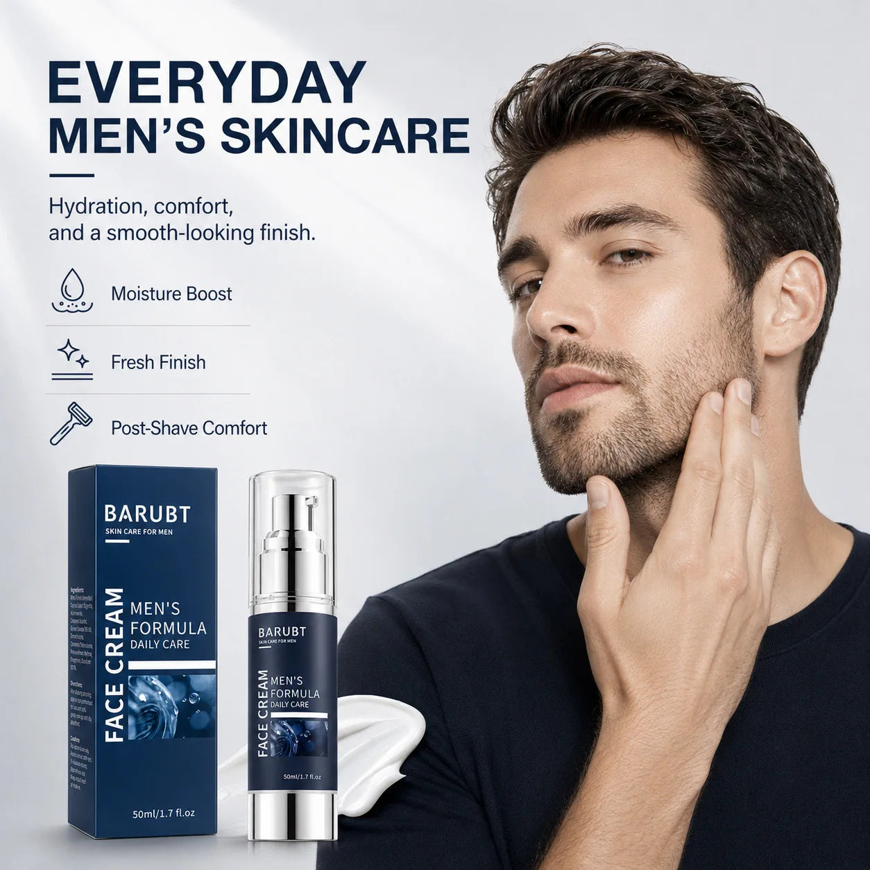 BARUBT Men's Moisturizing Cream 50ml Moisturizing Facial Skin Care Oil Control Moisturizing Autumn and Winter Men's Face Cream