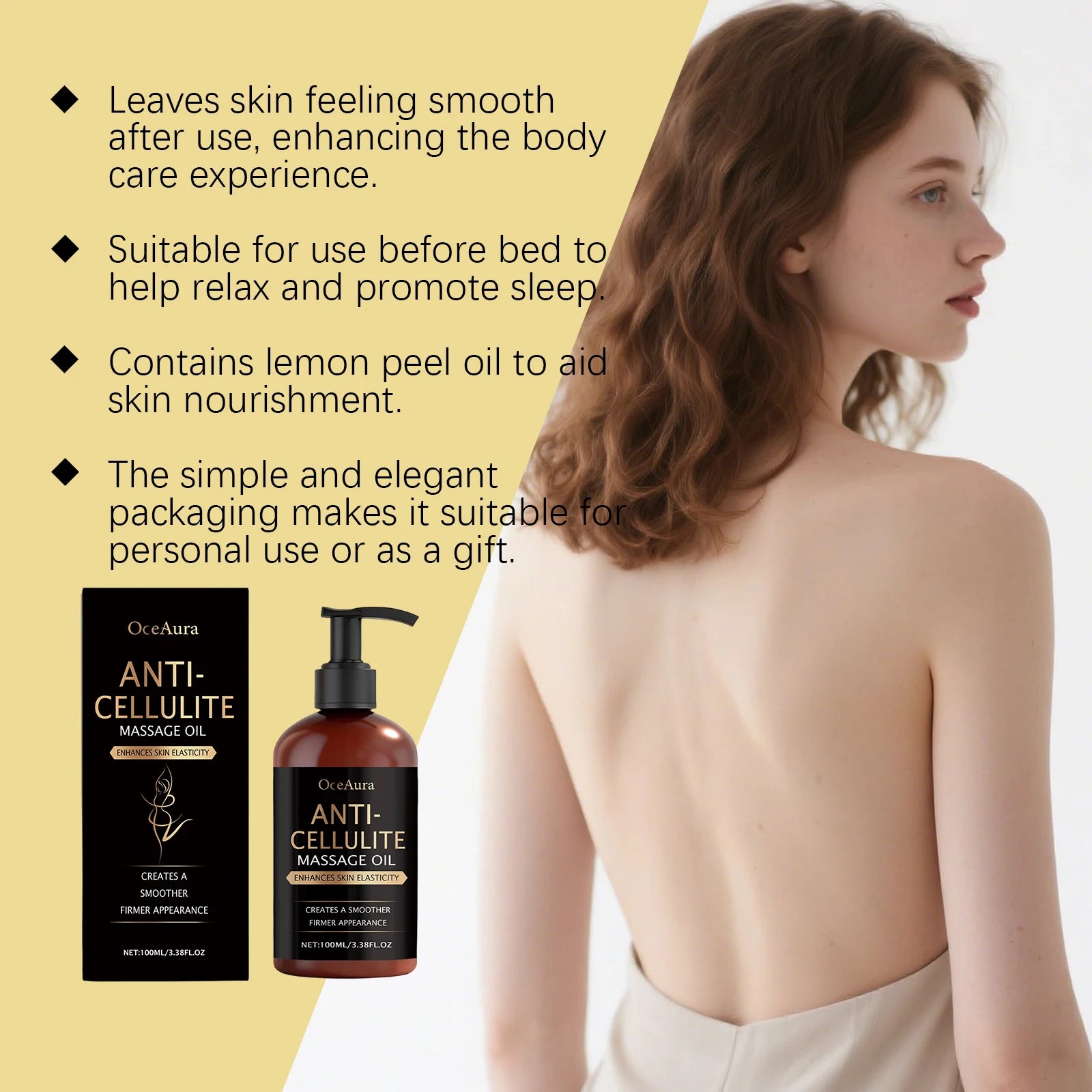 Body Nourishing Massage Oil, Moist and Refreshing, Non-Greasy, Moisturizes the Whole Body