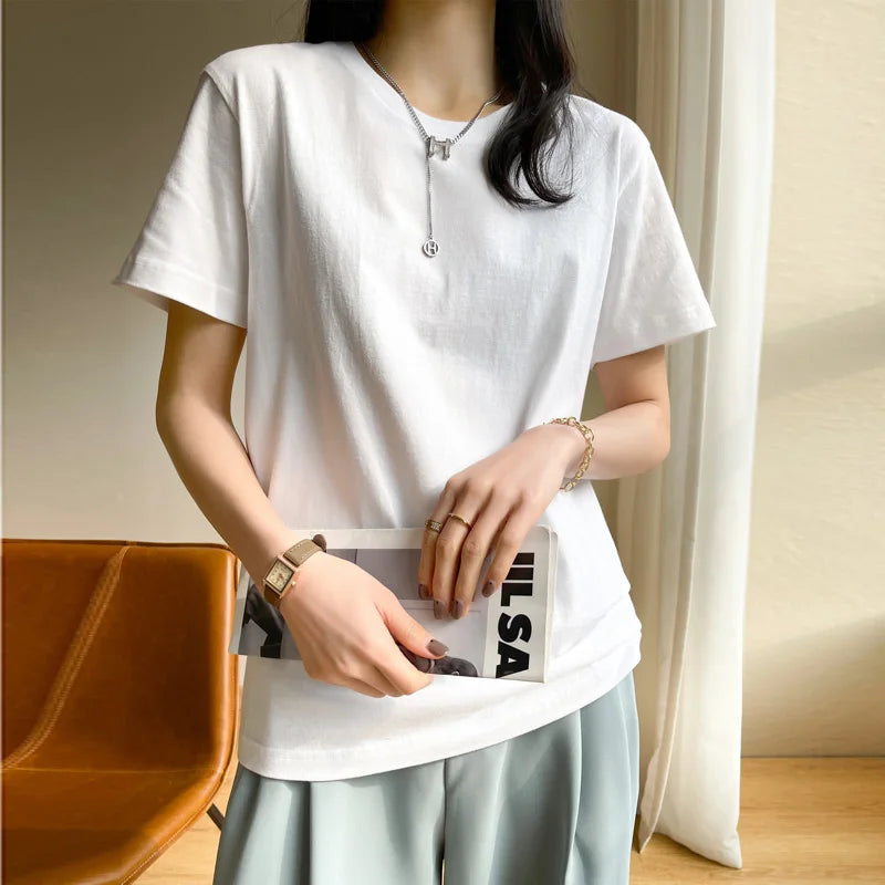 Loose Cotton Summer Tee Women